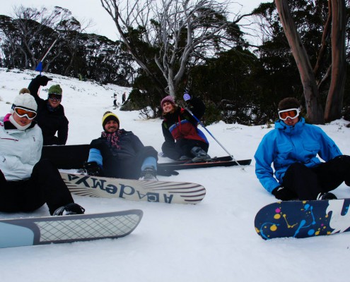 Taking a much needed rest on the slopes of Thredbo.