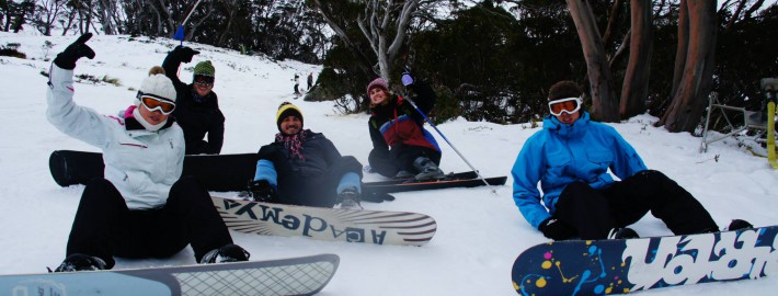 Taking a much needed rest on the slopes of Thredbo.