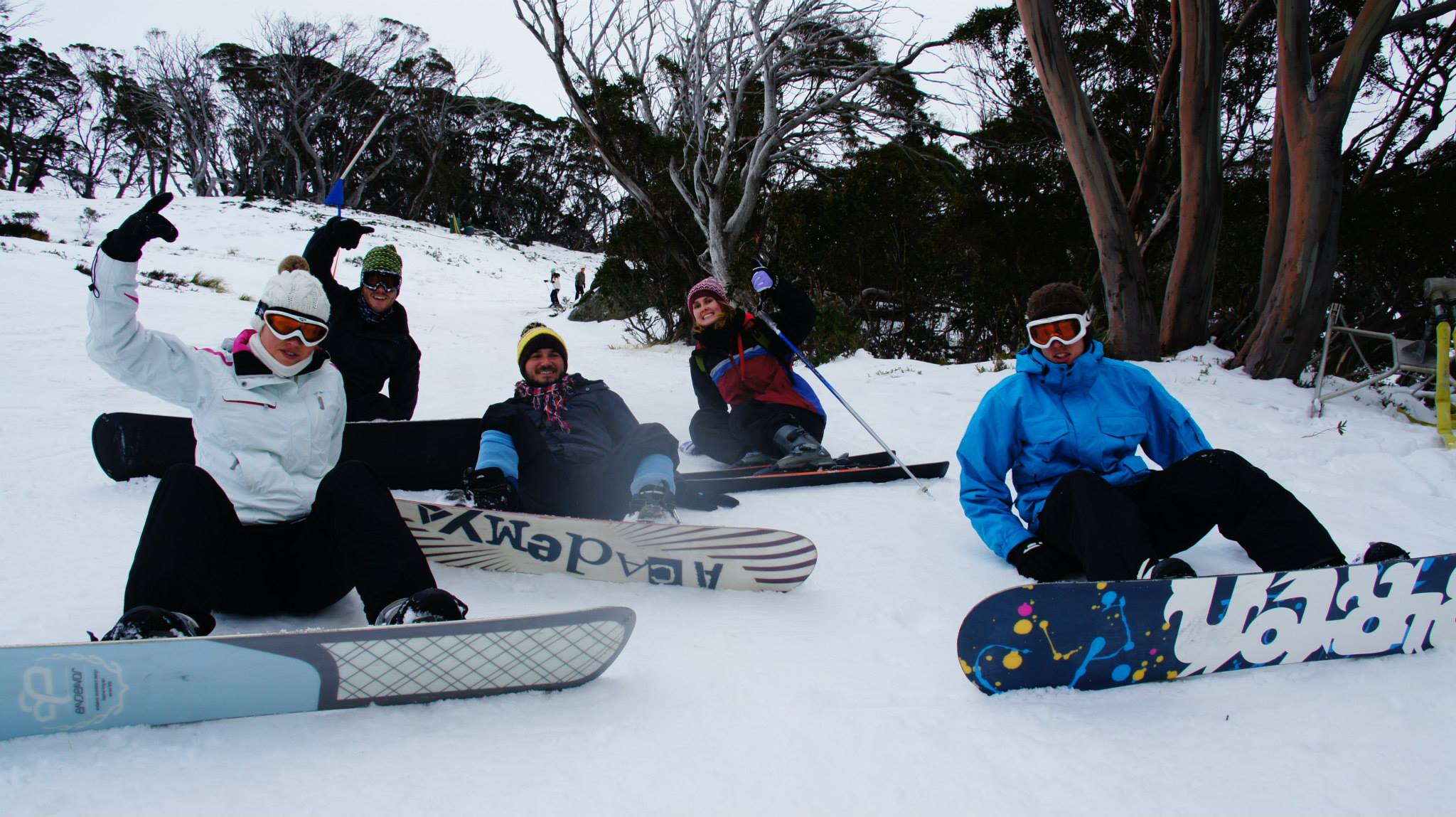 Taking a much needed rest on the slopes of Thredbo.