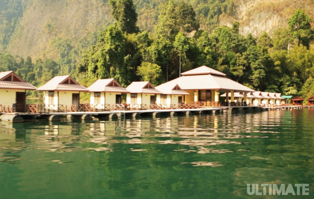 Floating bungalows in Khao Sok National Park where we stay during our 10 day Ultimate Thailand tour!