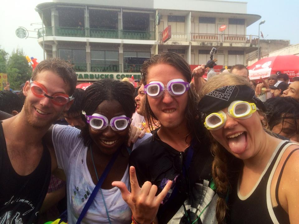 Wear goggles to protect your eyes during Songkran