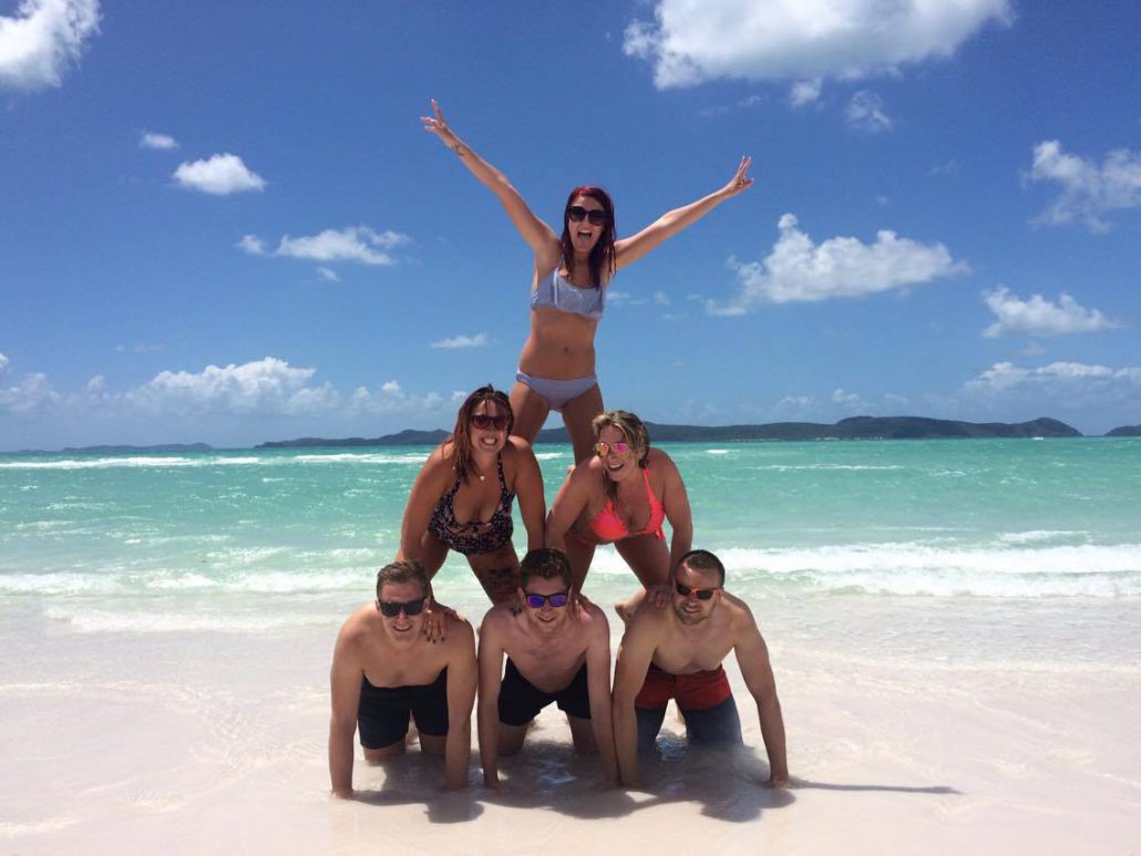 Fun on Whitehaven beach