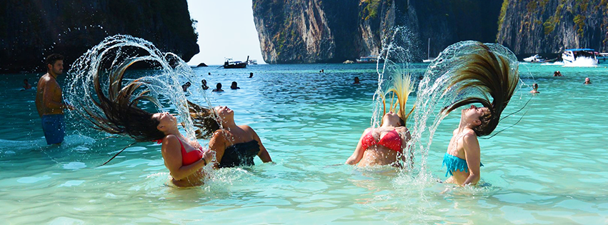 Hair flick in Maya Bay 