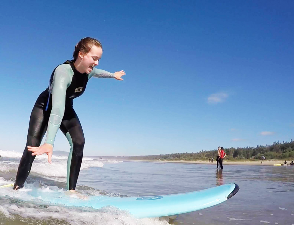 Learning to surf at Surf Camp Australia