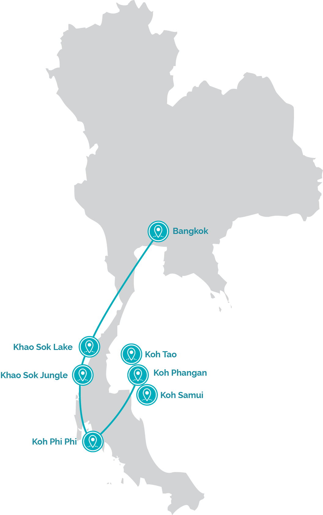 Thailand Island Hopper Map _ Routes + Destinations