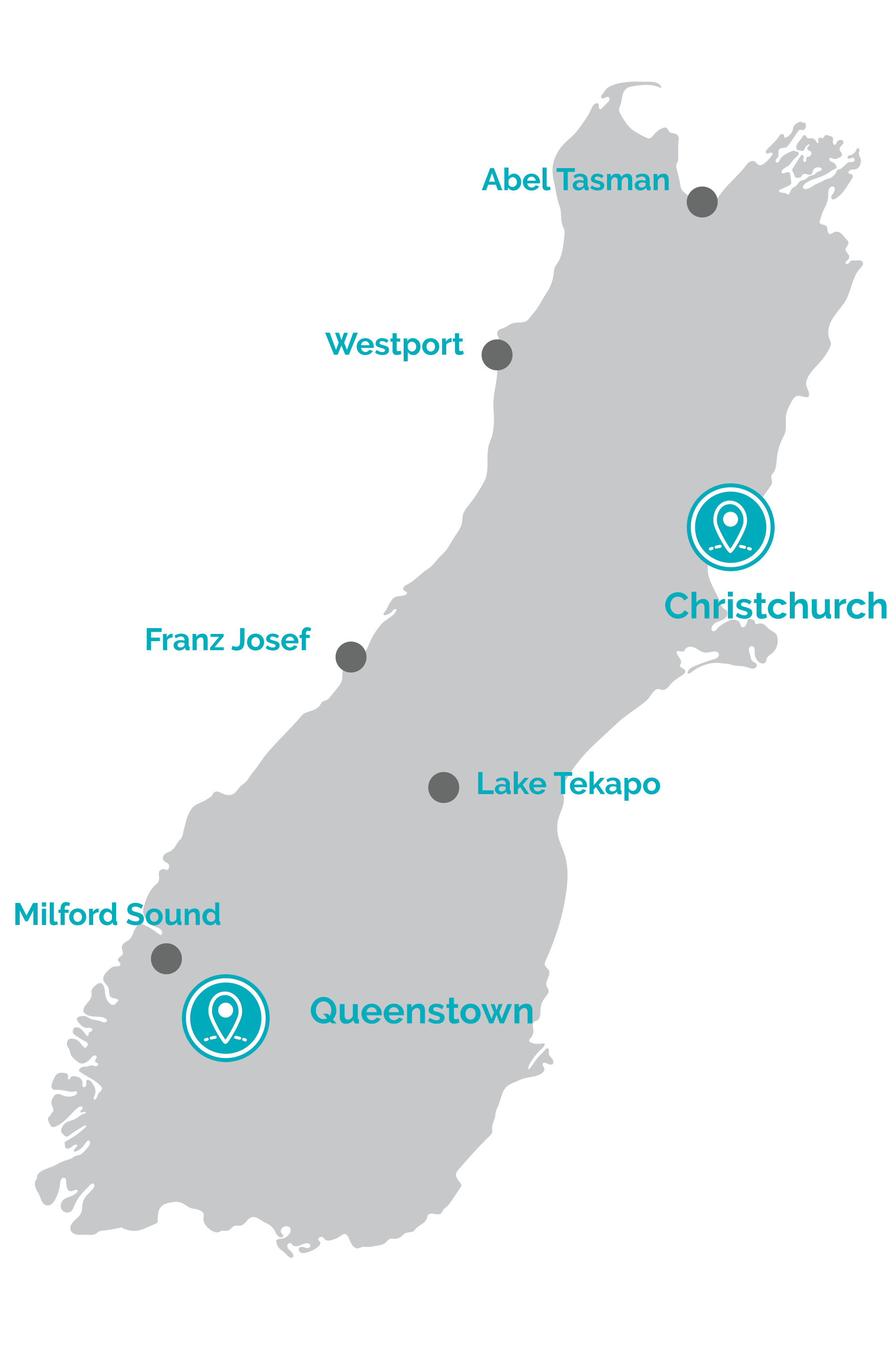Ultimate New Zealand Bus Pass Travel Pass Map North South Island