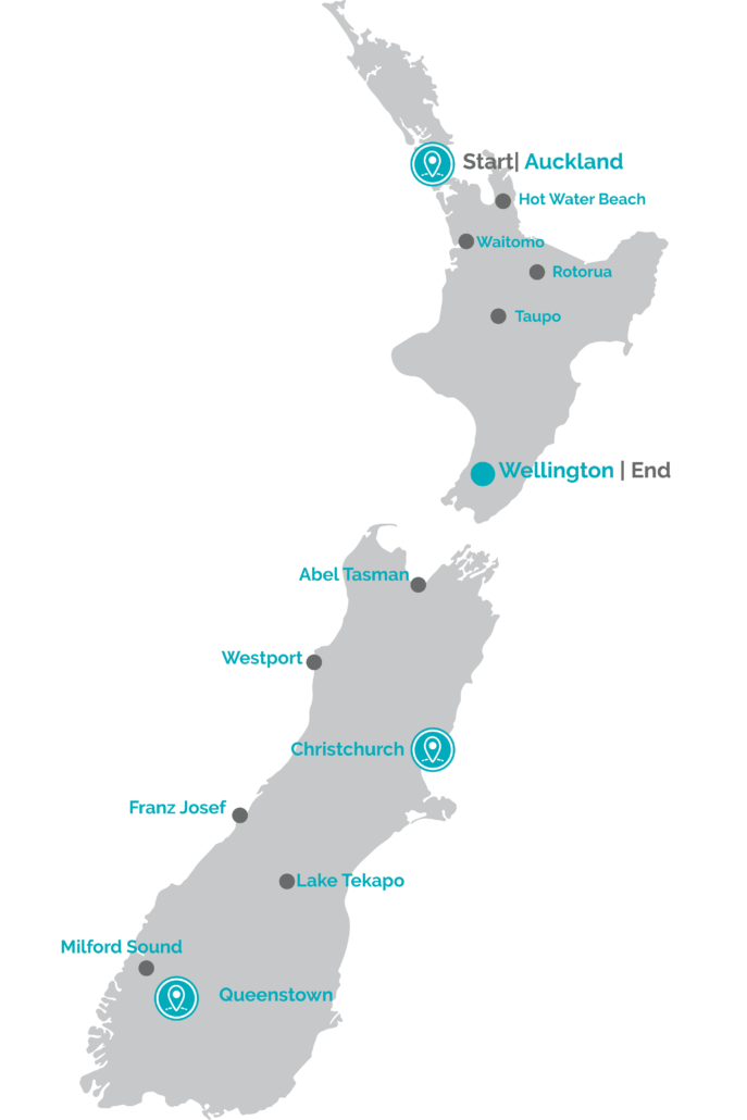 Ultimate New Zealand Maps North and South Island Map Travel Bus Pass