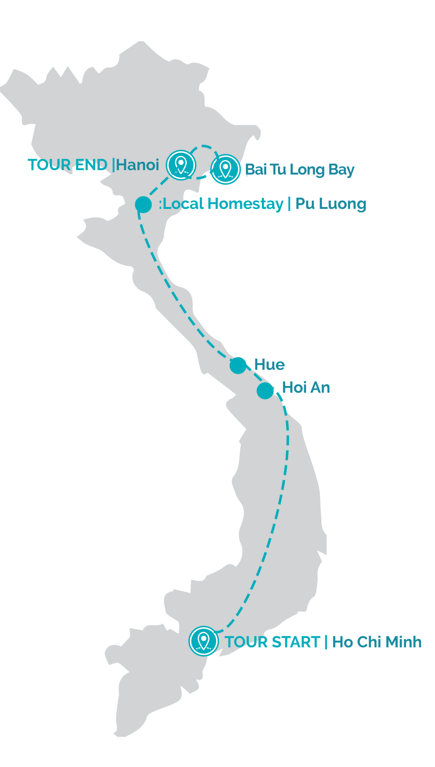 Vietnam-12-Day-Group-Tour-Map